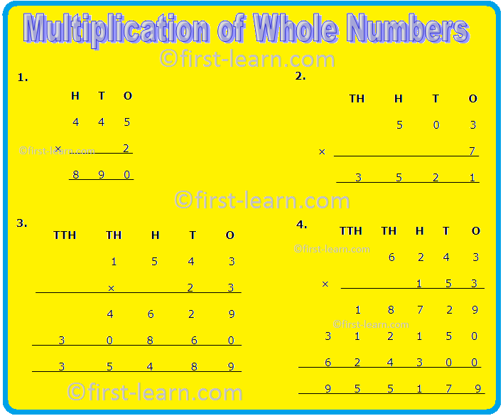 Multiplication of Whole Numbers