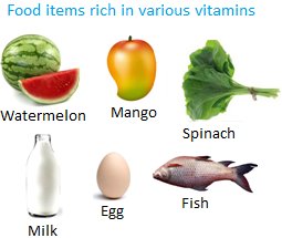 Food items Rich in Various Vitamins